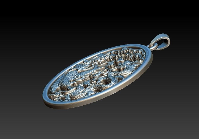 Phoenix And Dragon Pendant 3D print model_6