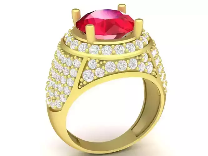 luxury asian diamond men ring 3453 3D print model