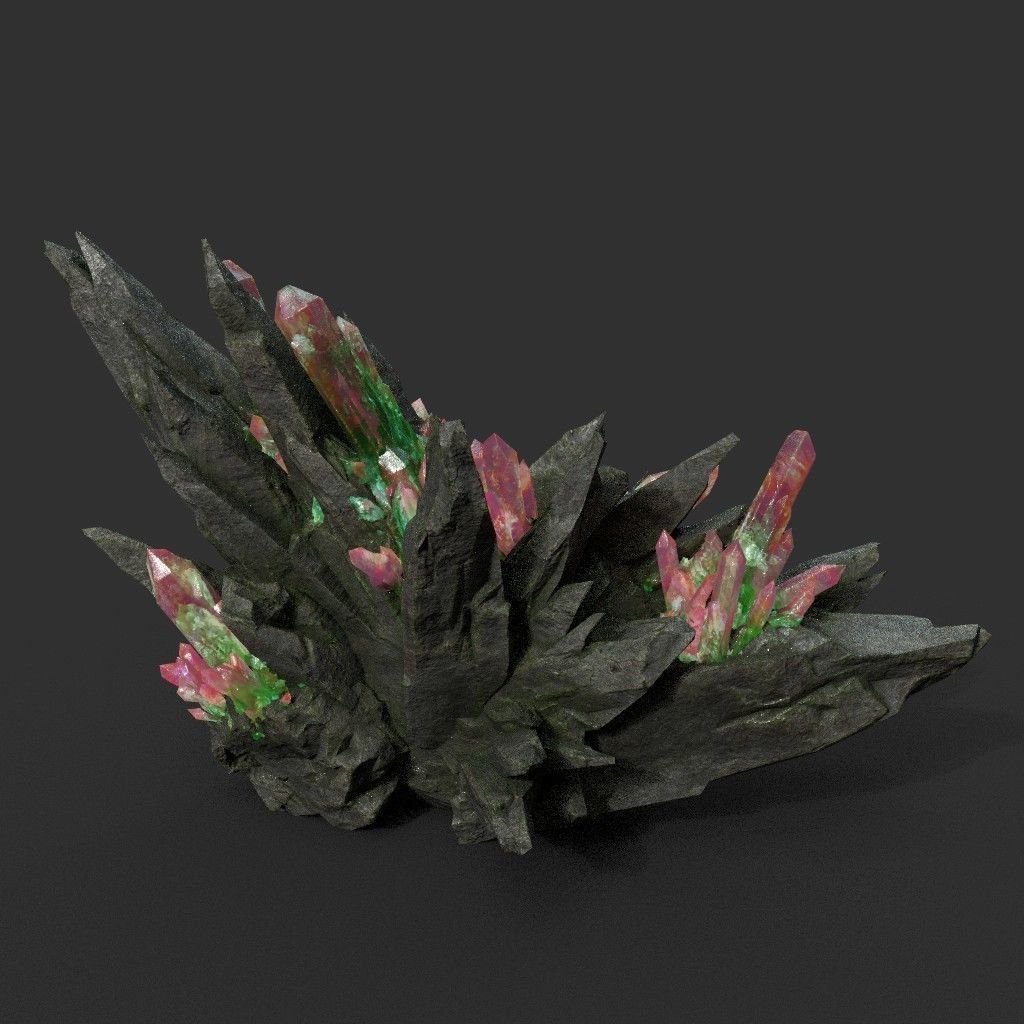 3D model Spiky Mine Rock Mineral 220630 - Ultra HD 16K Textures VR / AR ...