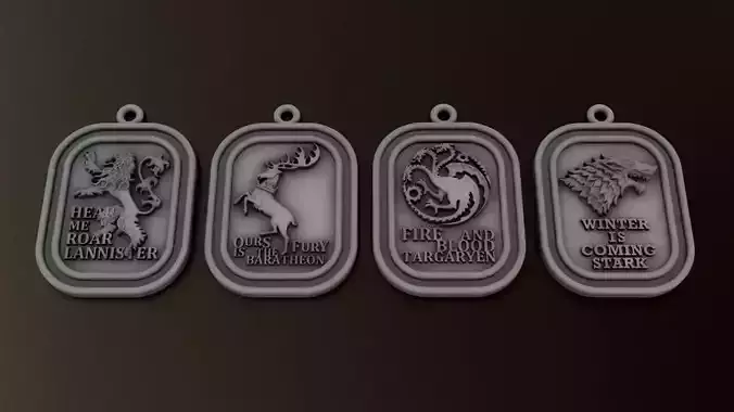 Game of throne Pendants Set