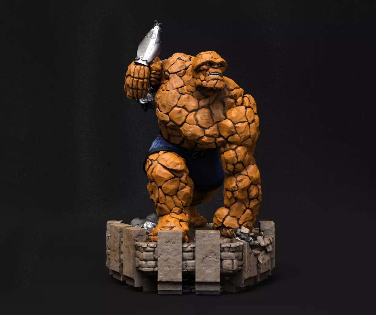 Fantastic 4 the Thing Statues 3D Model Ready to Print STL 3D print model