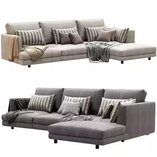  West Elm Andes Sectional Chaise Sofa 3D model