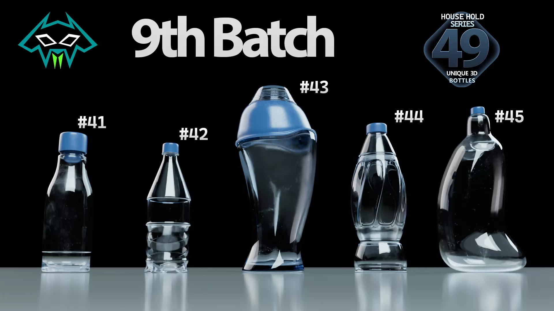 House Hold Series - 49 Unique 3D Bottles - 9th Batch Low-poly 3D model_0