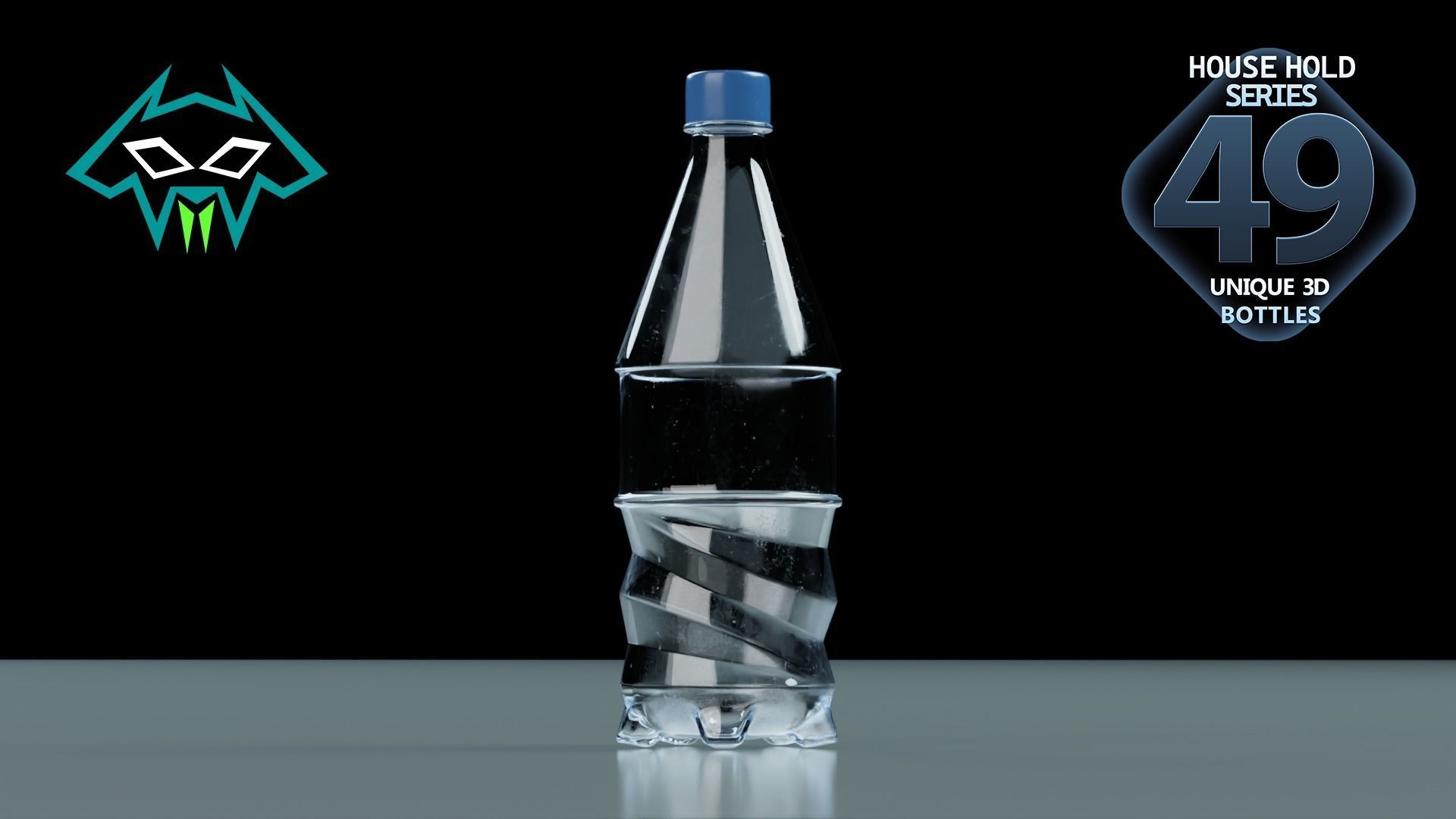 House Hold Series - 49 Unique 3D Bottles - 9th Batch Low-poly 3D model_4