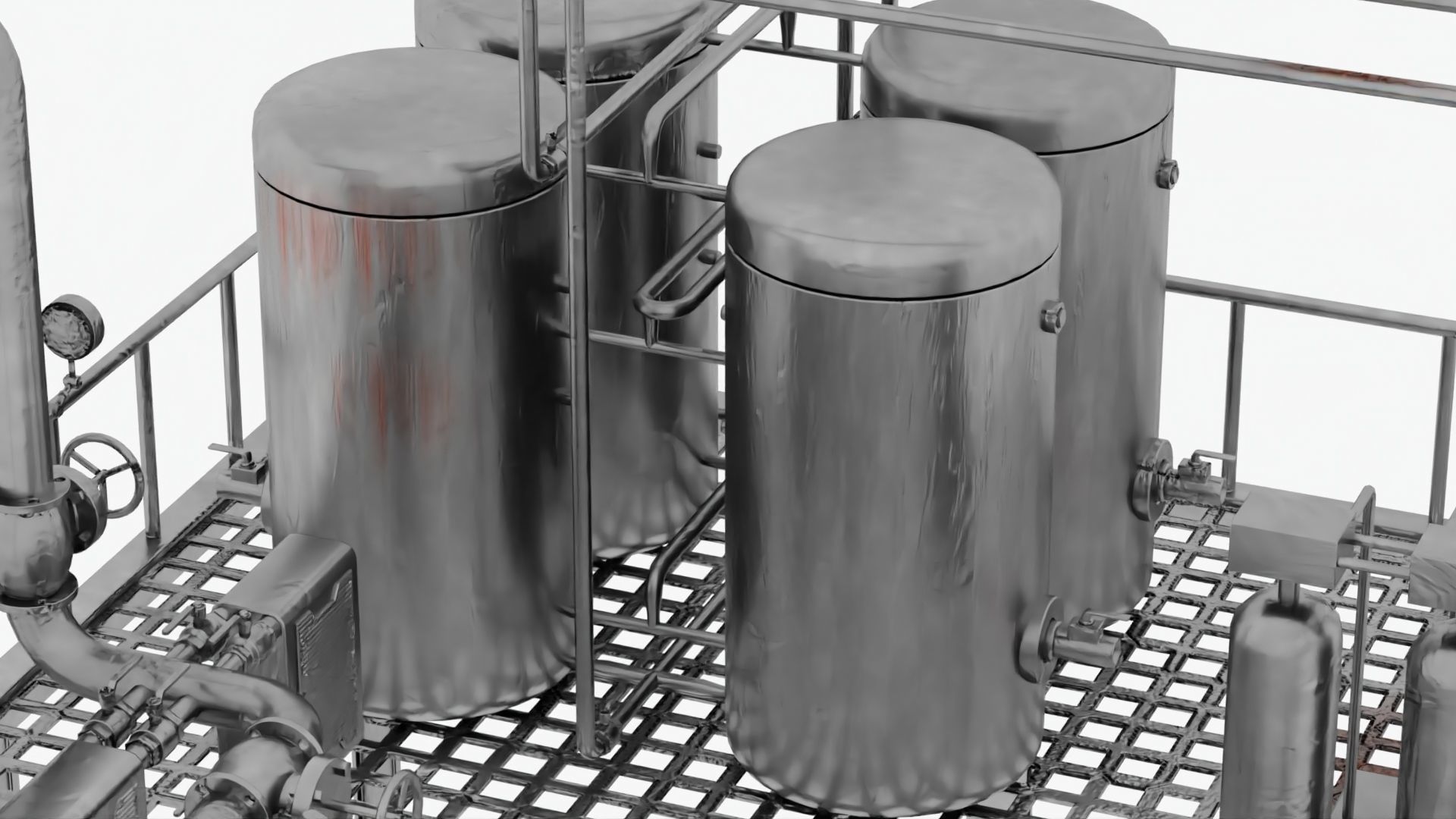 Factory Industrial Kitbash Low-poly 3D model_8