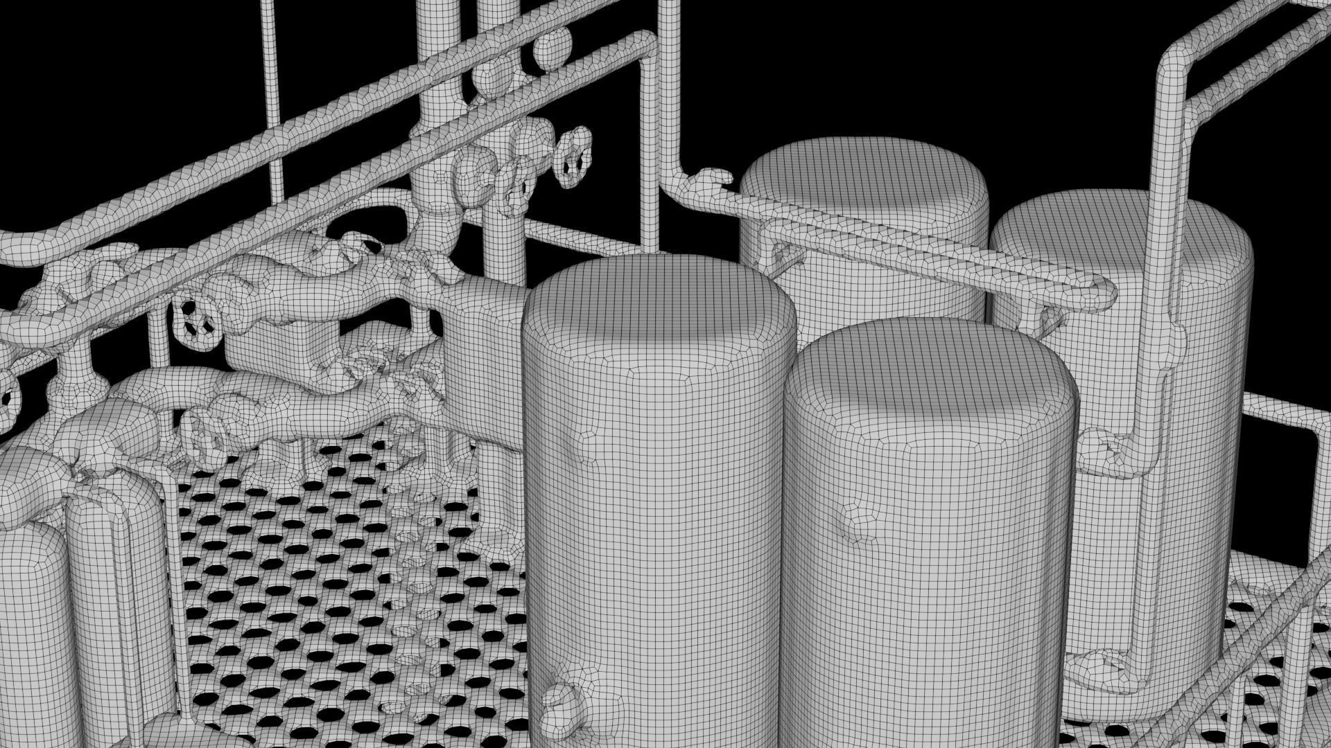 Factory Industrial Kitbash Low-poly 3D model_11