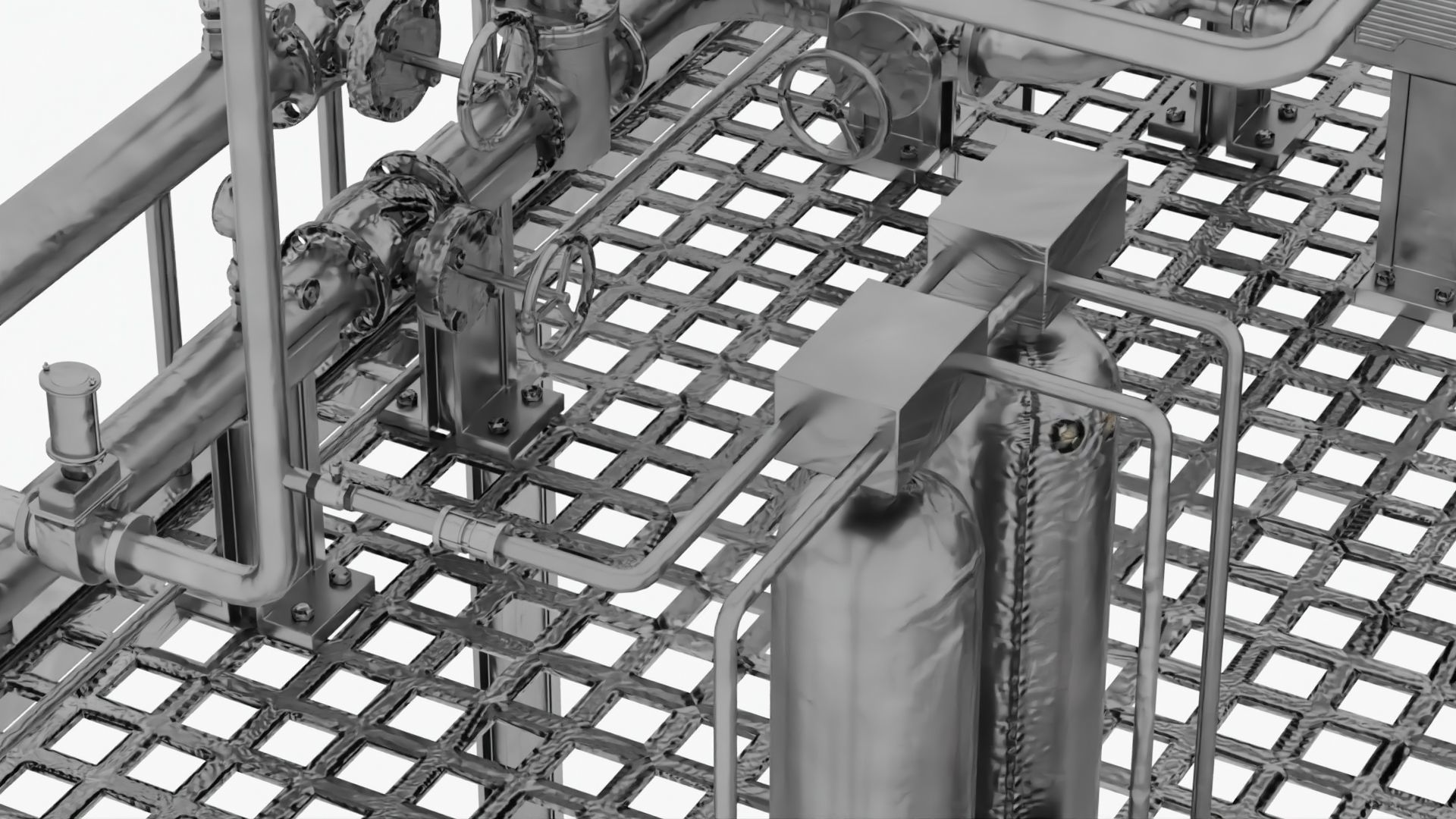 Factory Industrial Kitbash Low-poly 3D model_6