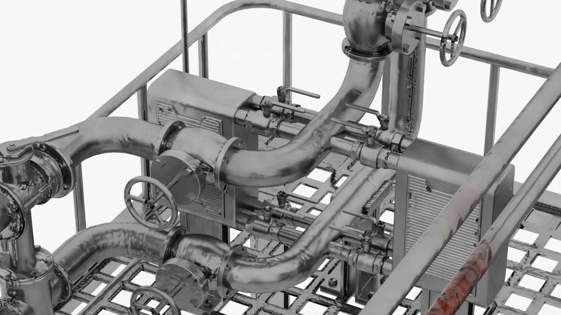 Factory Industrial Kitbash Low-poly 3D model_7