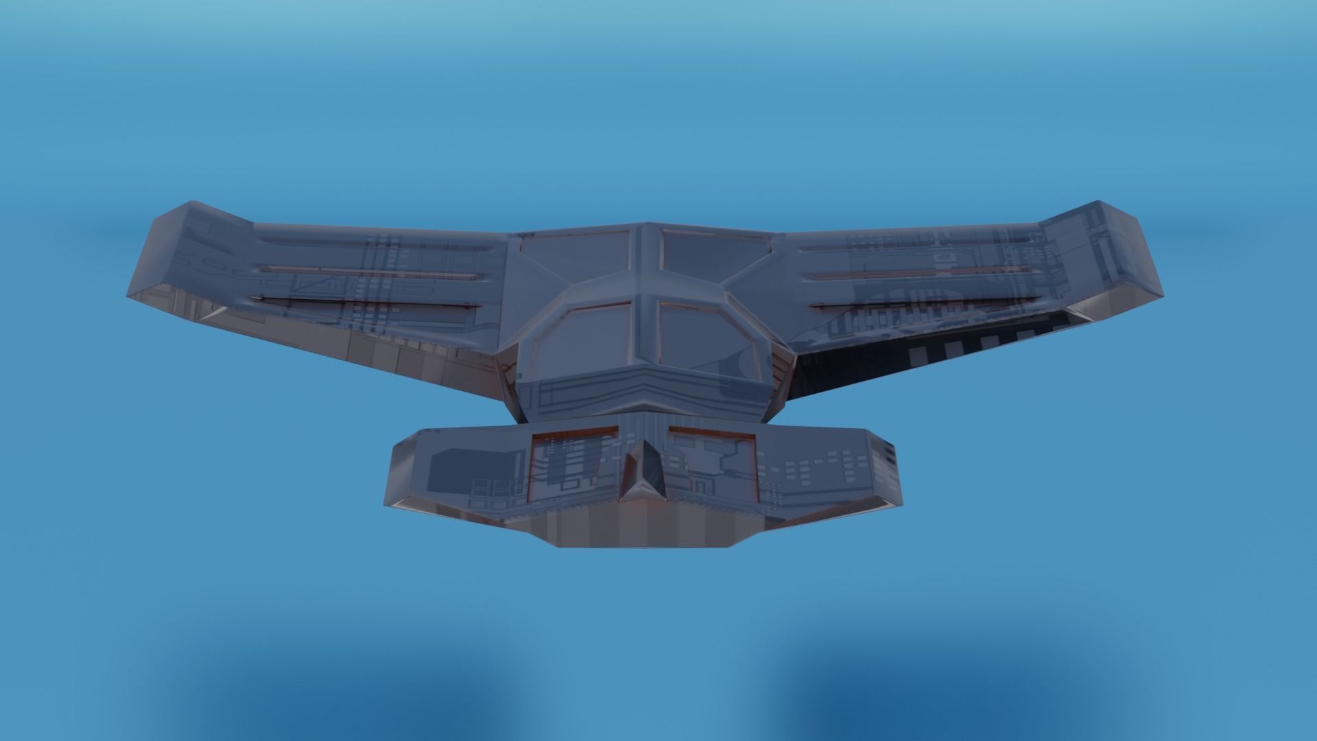 Plane-Model paper airplane flying in sky 3D model_4