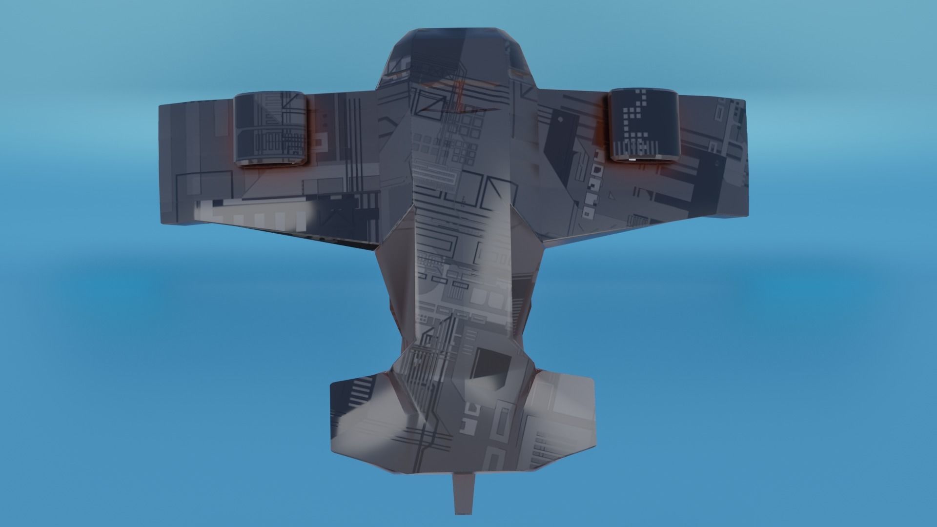 Plane-Model paper airplane flying in sky 3D model_5