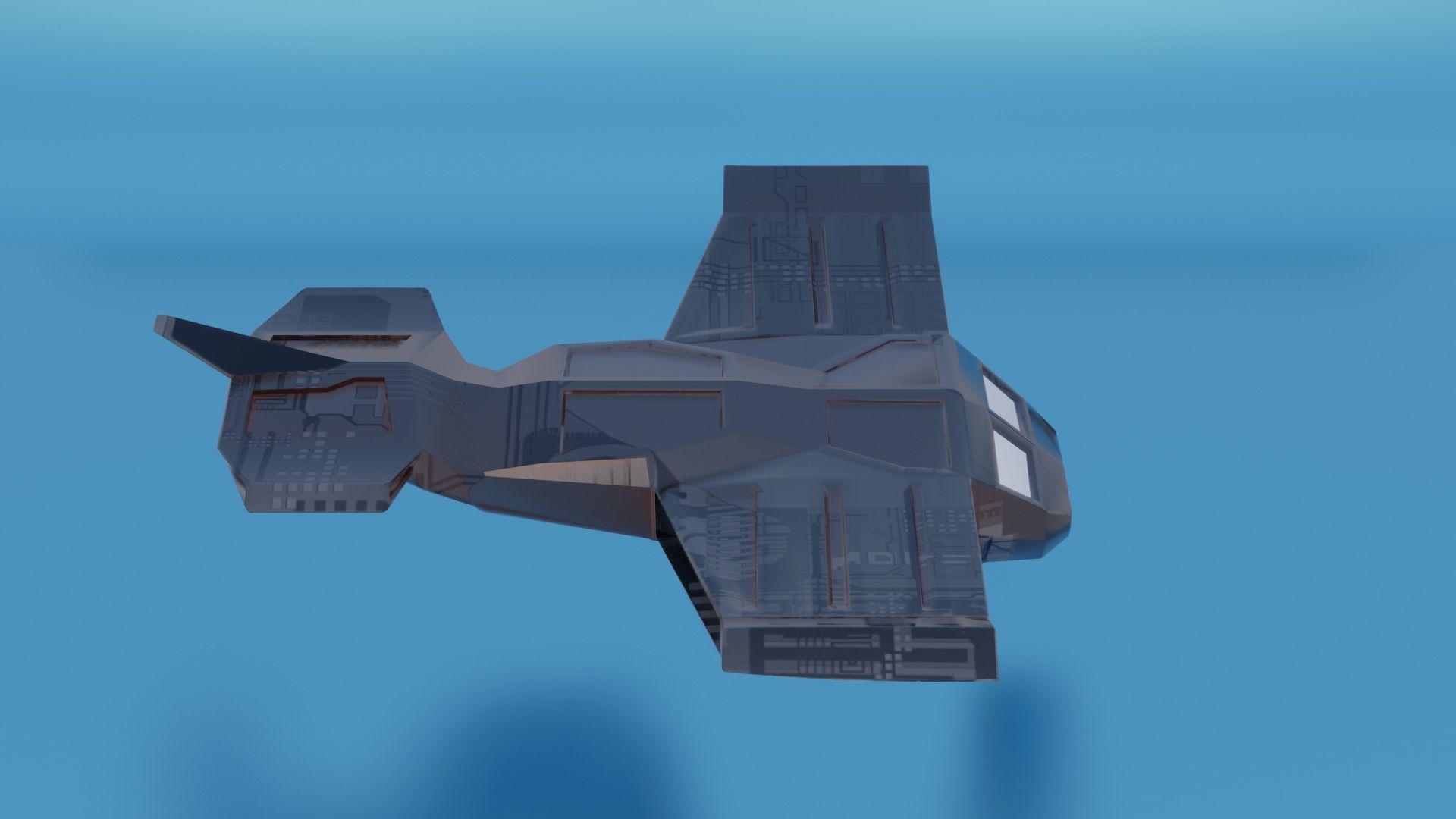 Plane-Model paper airplane flying in sky 3D model_2