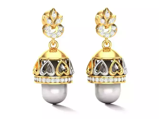 Women Jhumki Heart Earrings