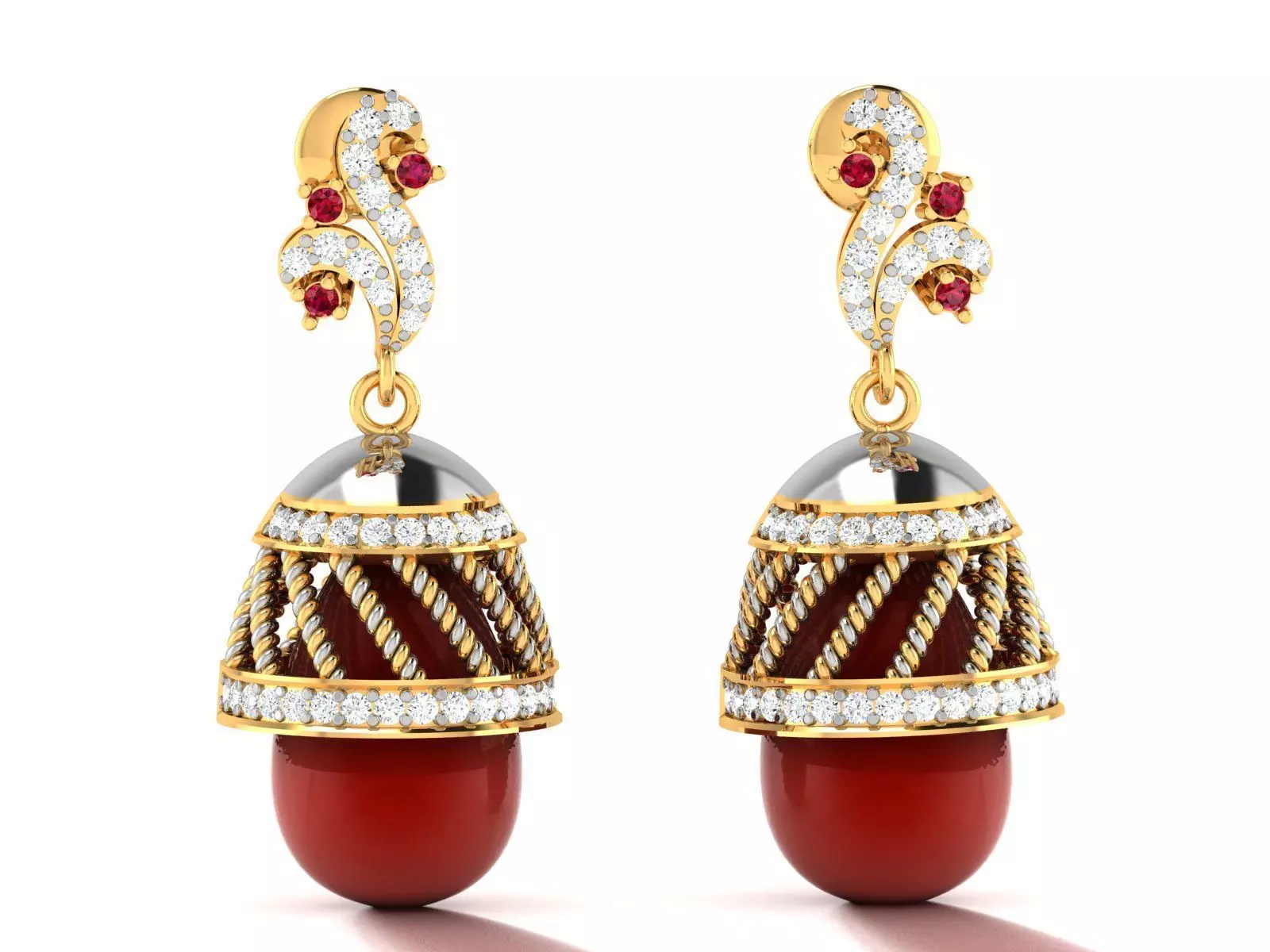 Women Jhumki Earrings 3D print model