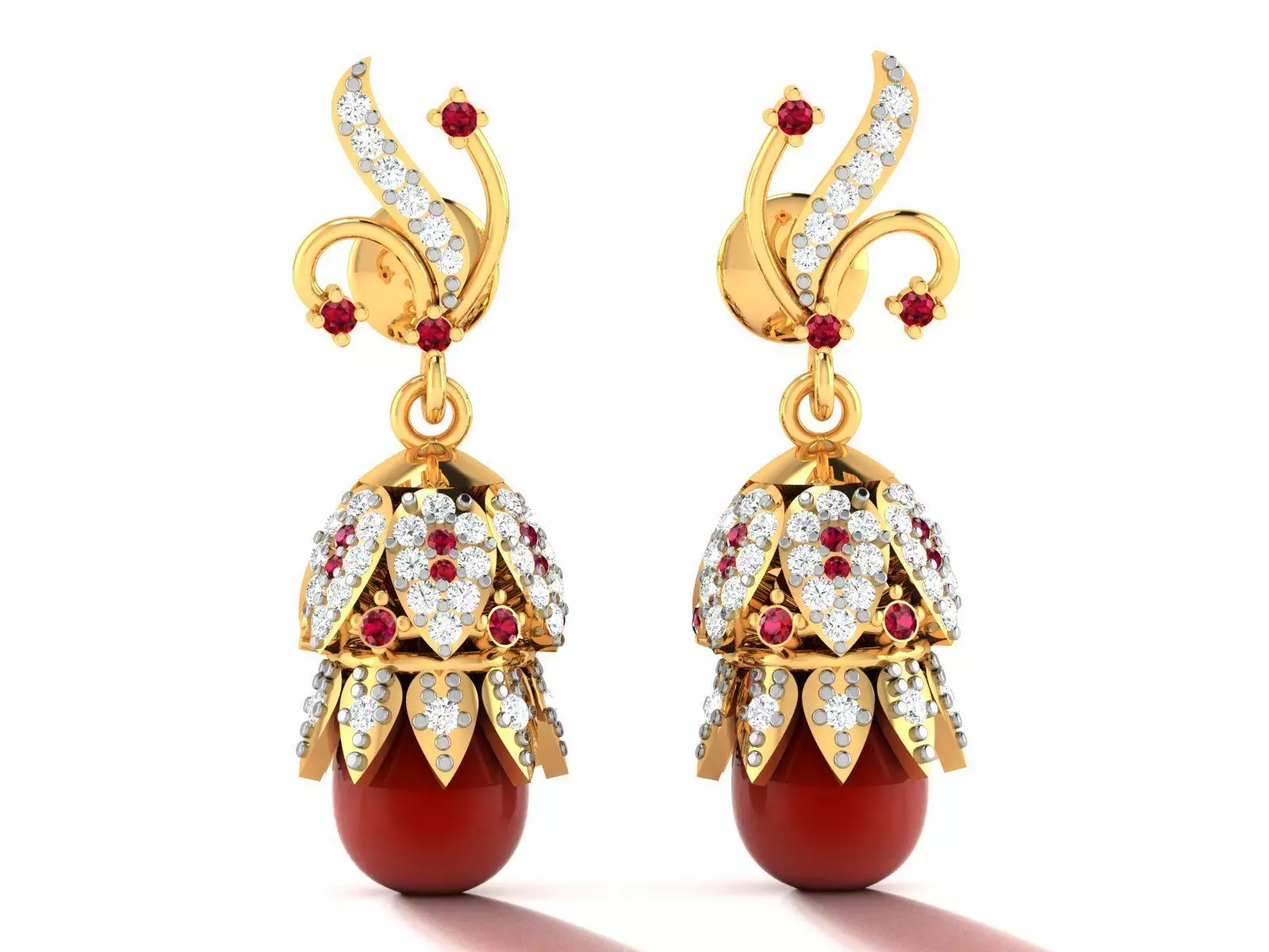 Women Jhumki Earrings 3D print model