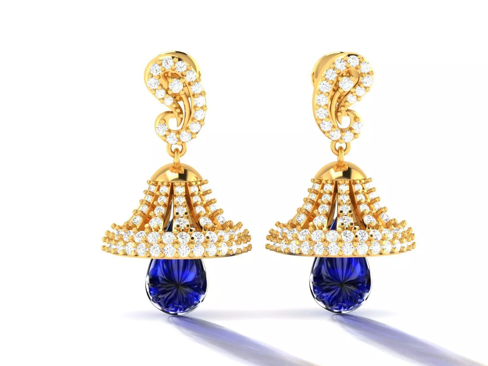 Women Jhumki Earrings 3D print model