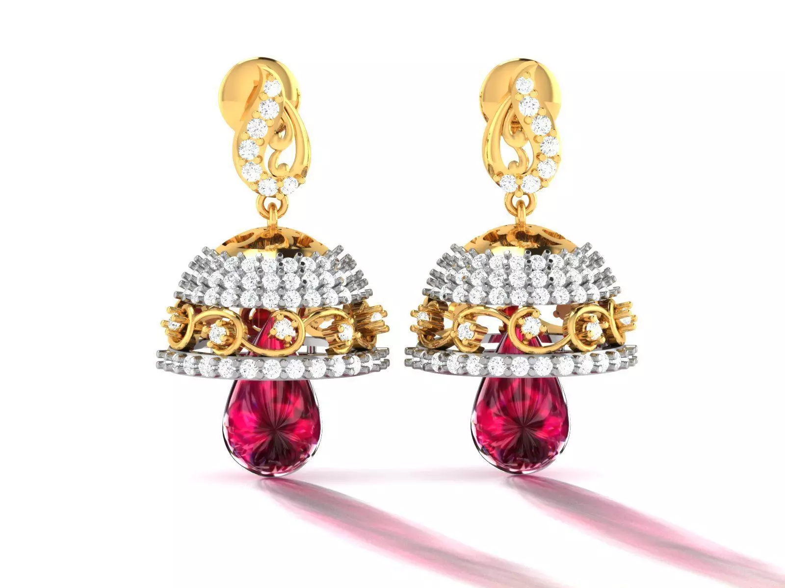 Women Jhumki Earrings 3D print model