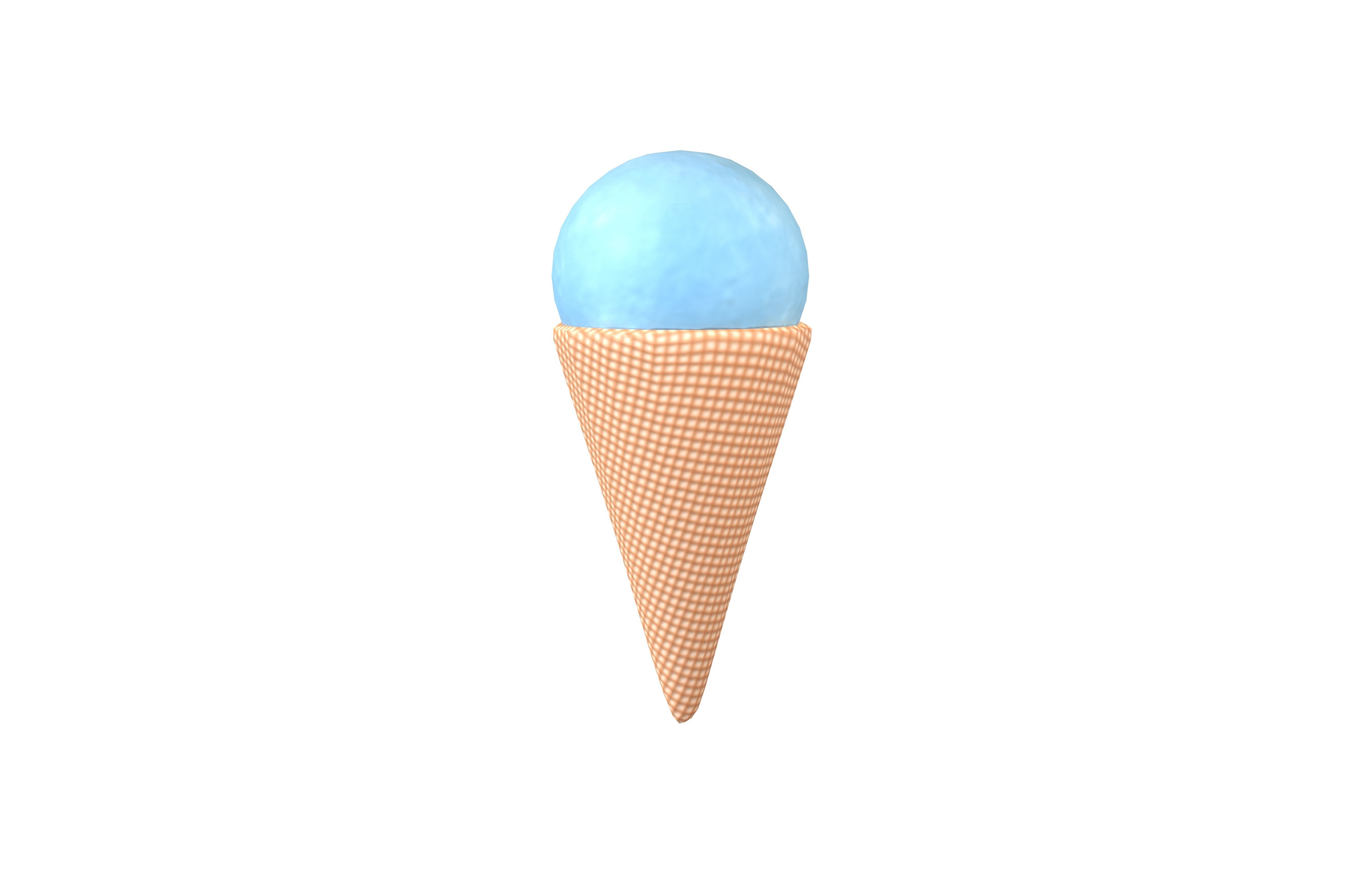 Ice Cream Cone v2 004 Low-poly 3D model_1