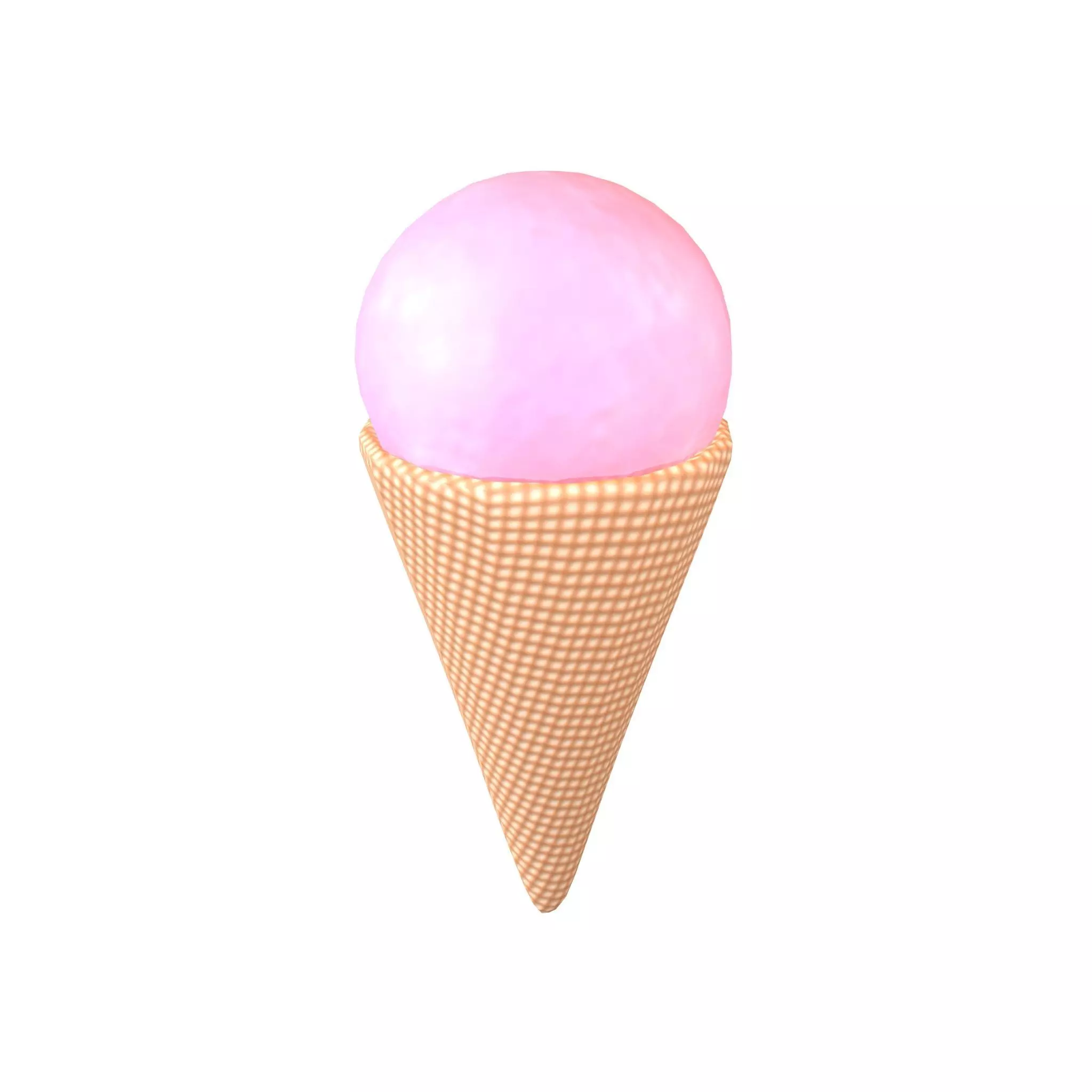 Ice Cream Cone v2 005 Low-poly 3D model_0