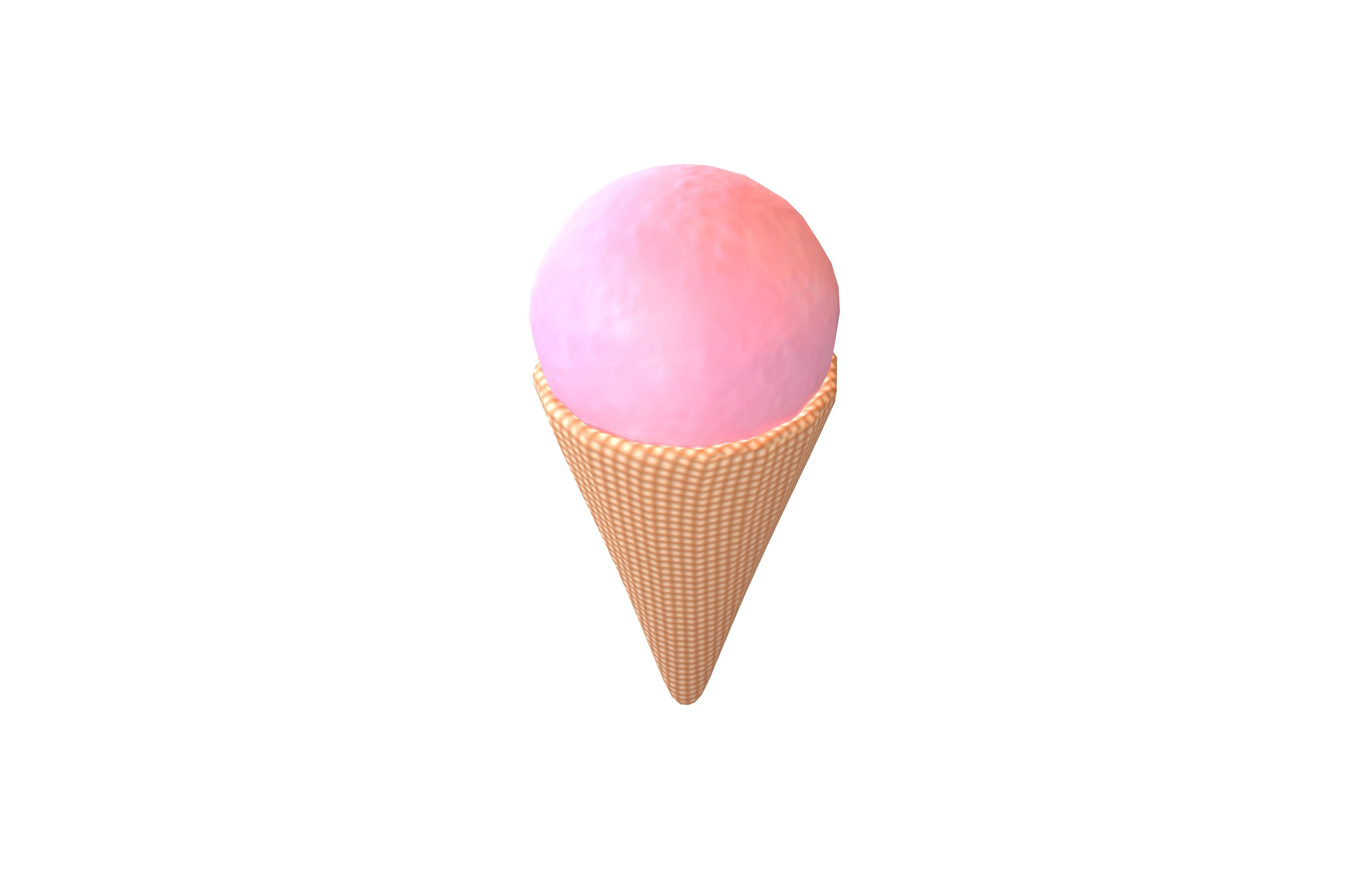 Ice Cream Cone v2 005 Low-poly 3D model_2