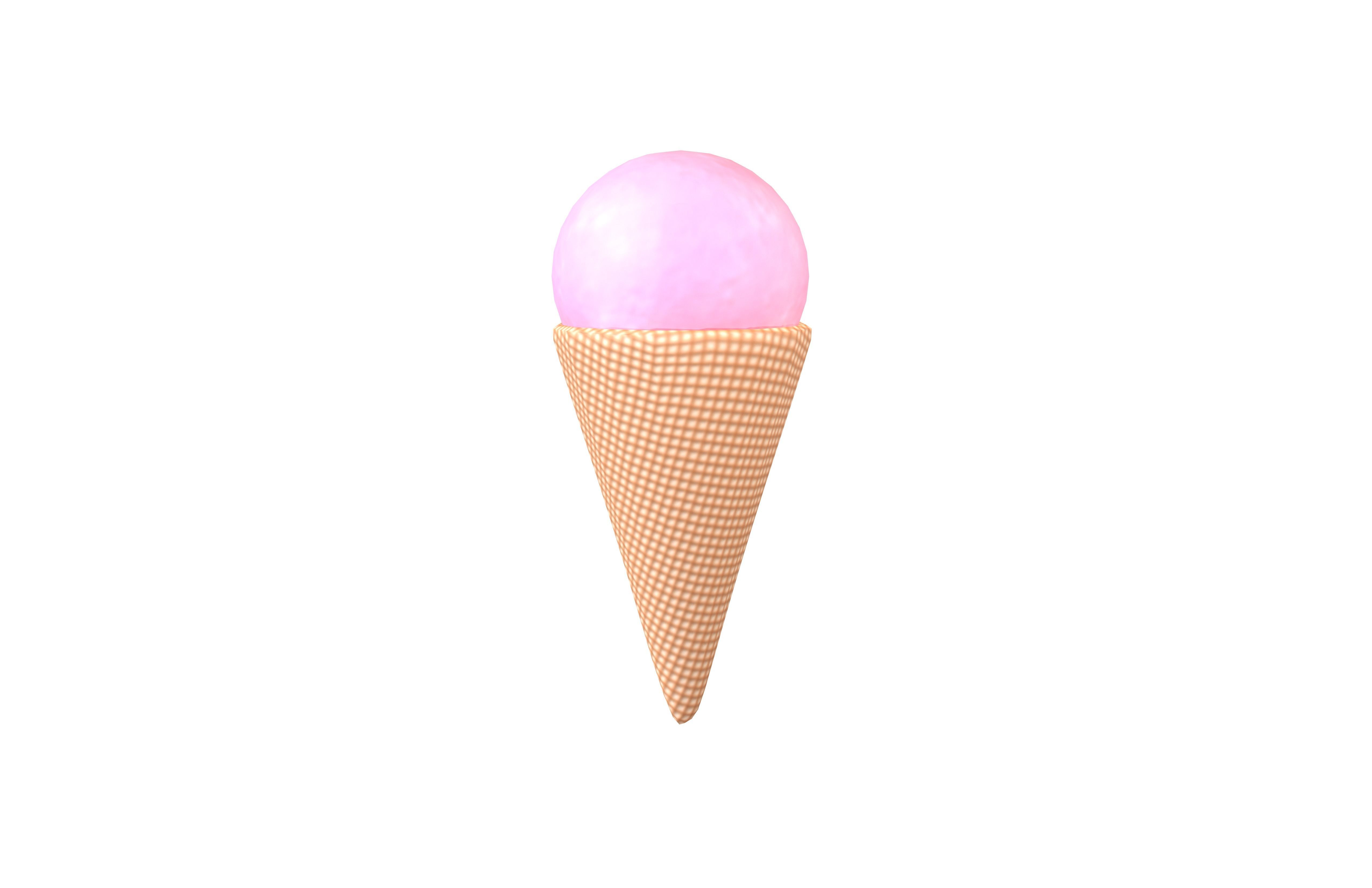 Ice Cream Cone v2 005 Low-poly 3D model_3