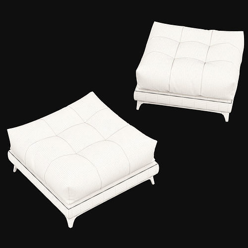Pouf 5 big 3D model 4