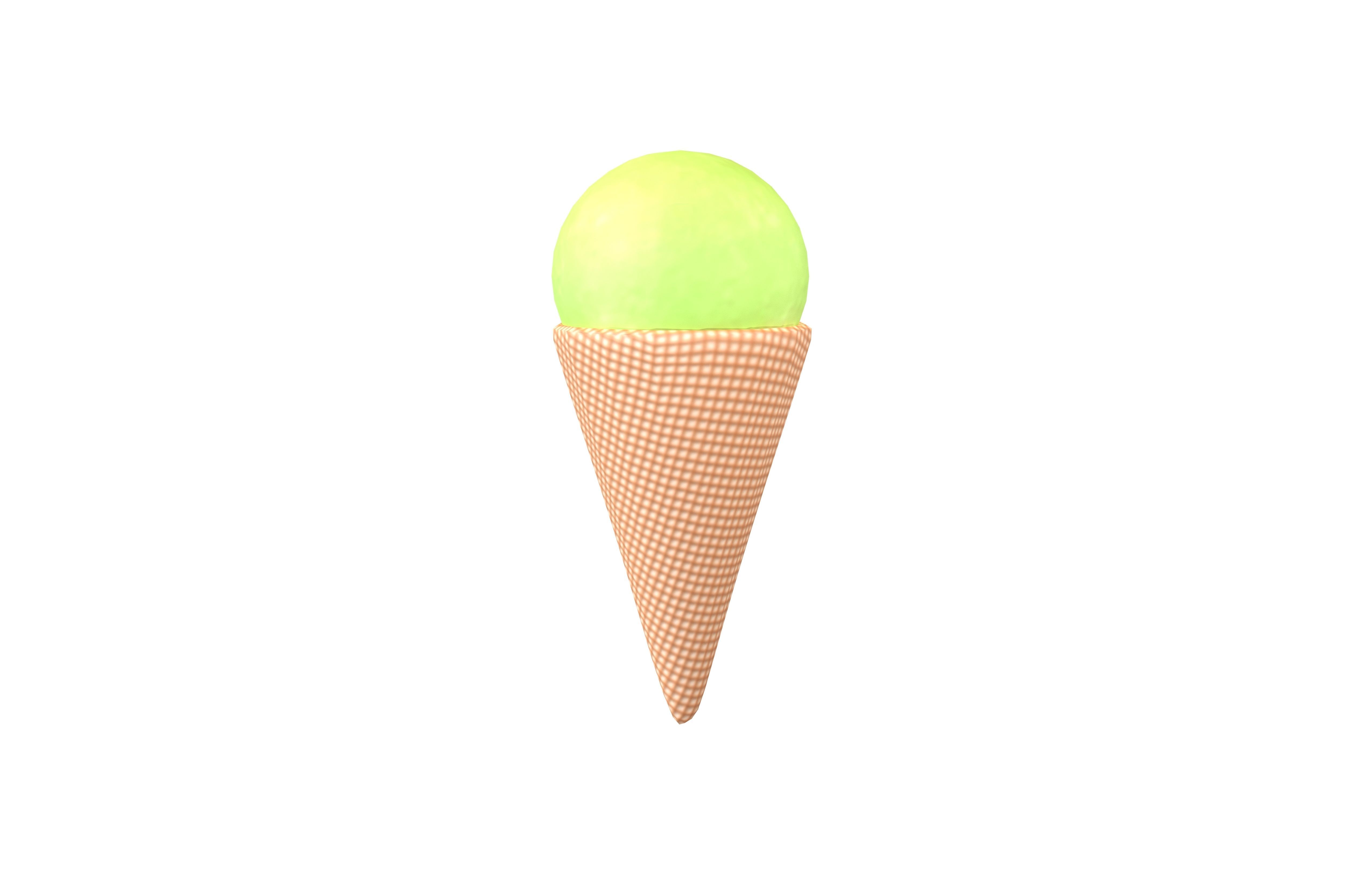 Ice Cream Cone v2 007 Low-poly 3D model_1