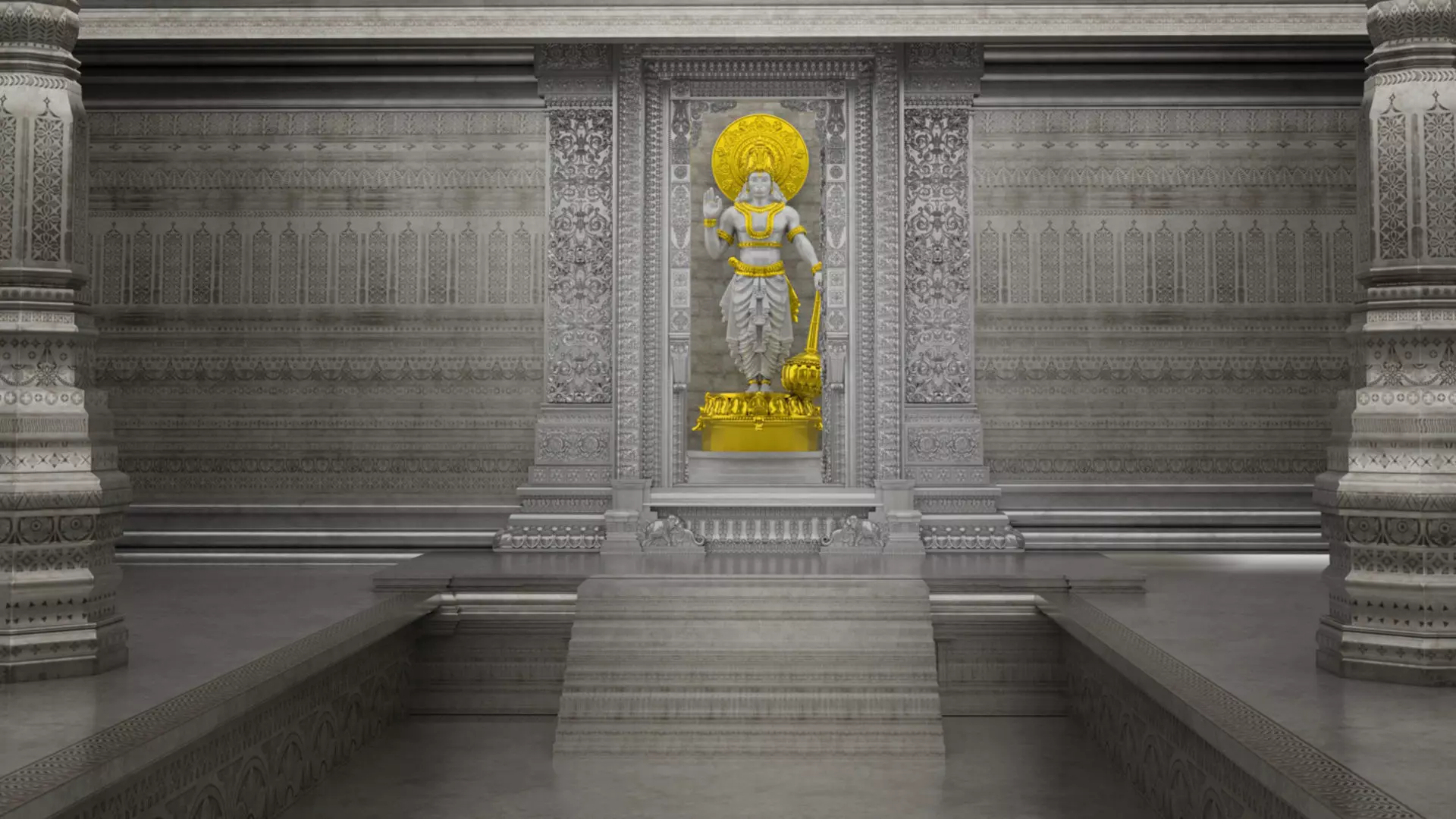 hanuman temple interior 3d model 3D model