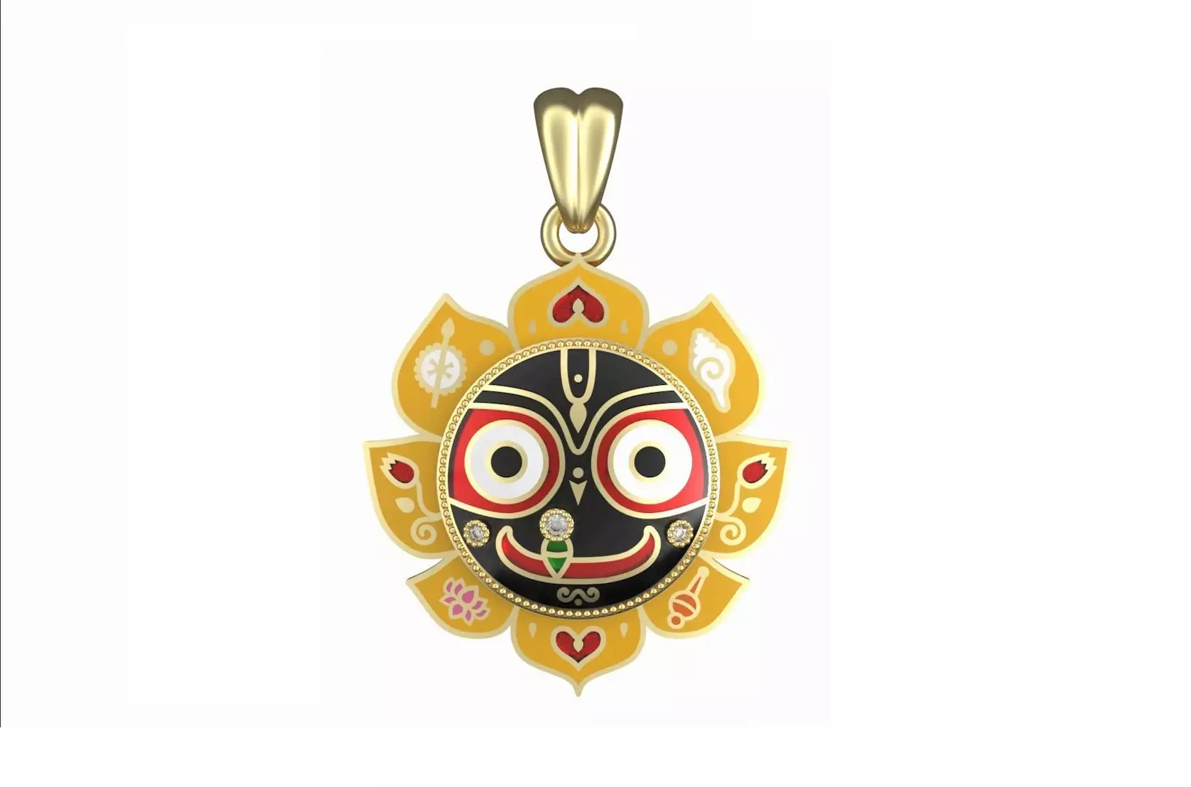 JAGANNATHJI PENDANT - FOR ENAMELING 3D print model
