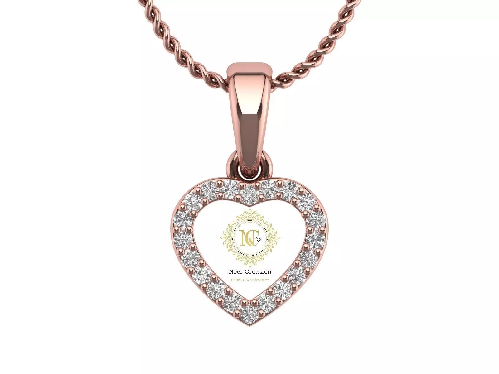 hert pendent 3D print model_0