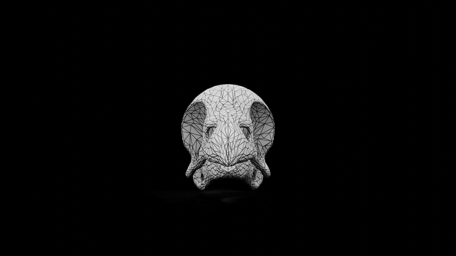 Crow low poly game ready skull Low-poly 3D model_11