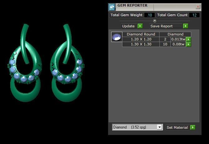 Solitaire Earring 3DM STL OBJ FBX Render Details 3D print model_1