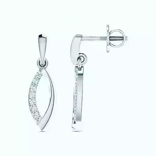 Solitaire Earring 3DM STL OBJ FBX Render Details