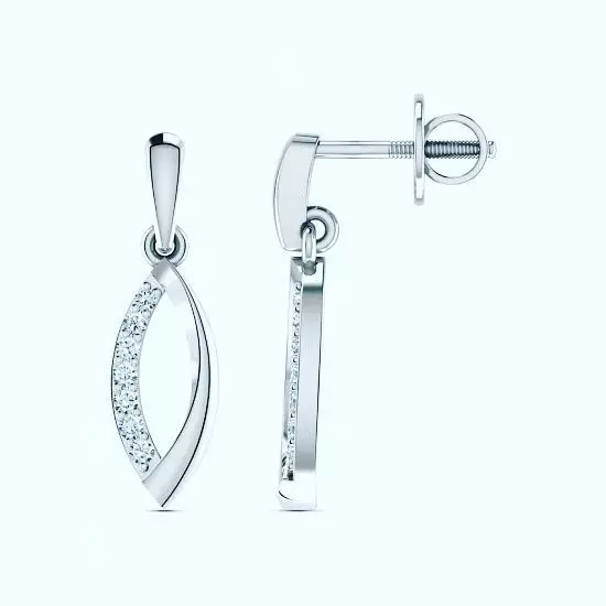 Solitaire Earring 3DM STL OBJ FBX Render Details 3D print model_0