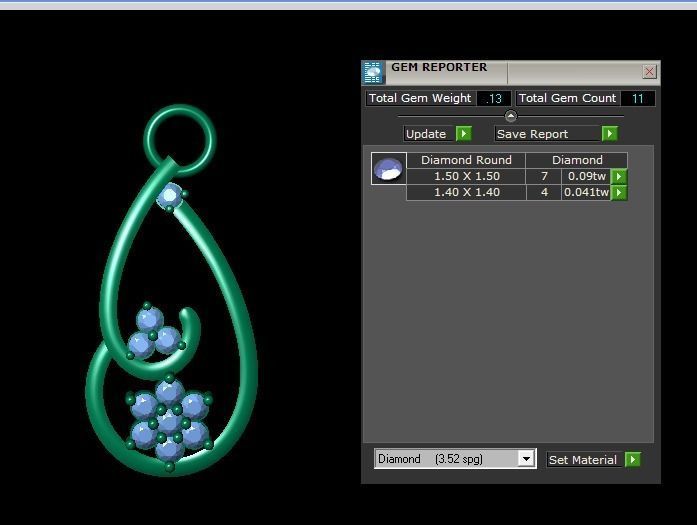 Solitaire Pendant 3DM STL OBJ FBX Render Details 3D print model_1
