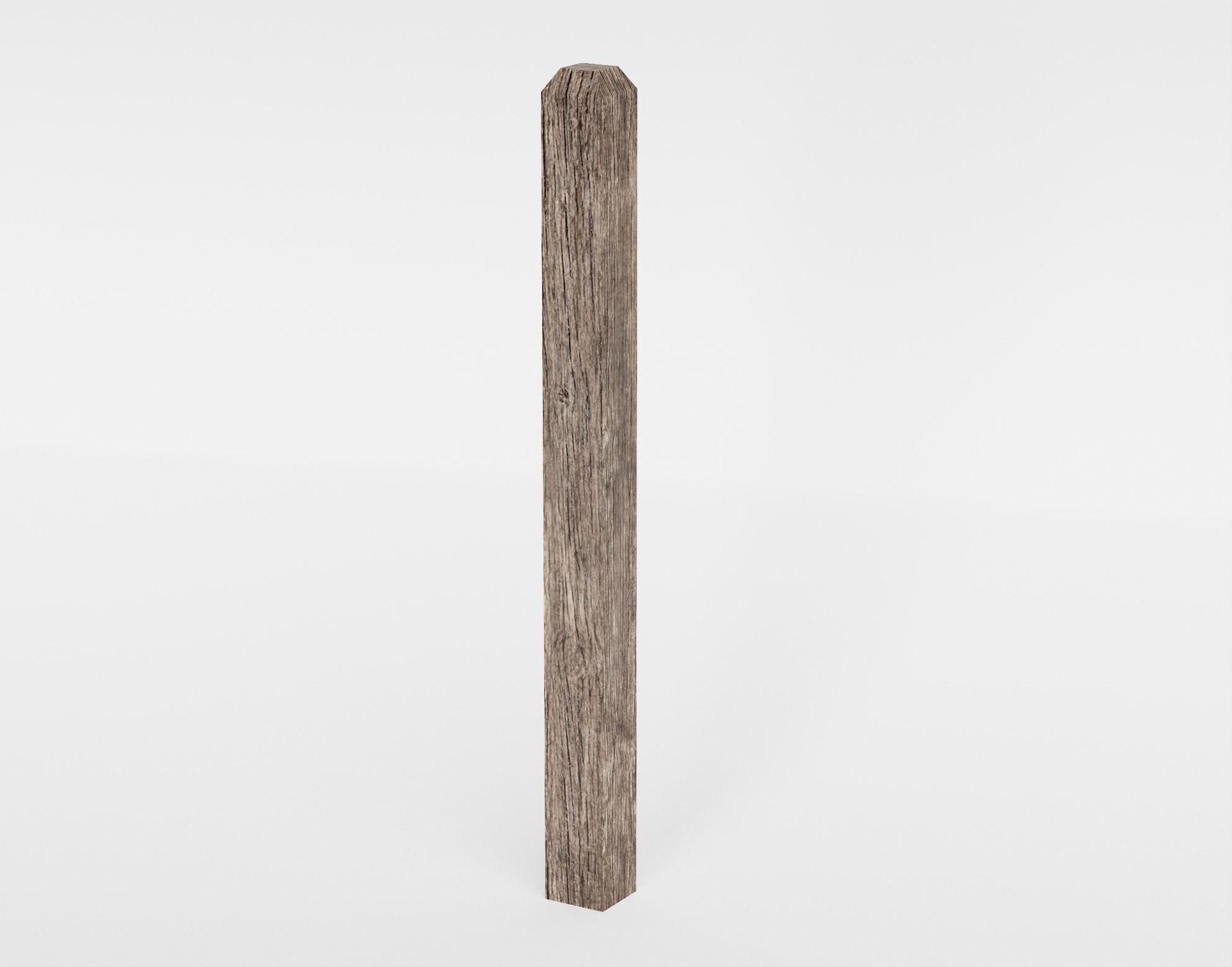Old damaged raw wooden fence barrier A da1 Low-poly 3D model_8