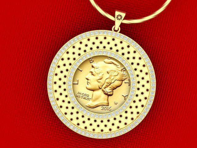 Coin Frame for Dime 3D print model_18