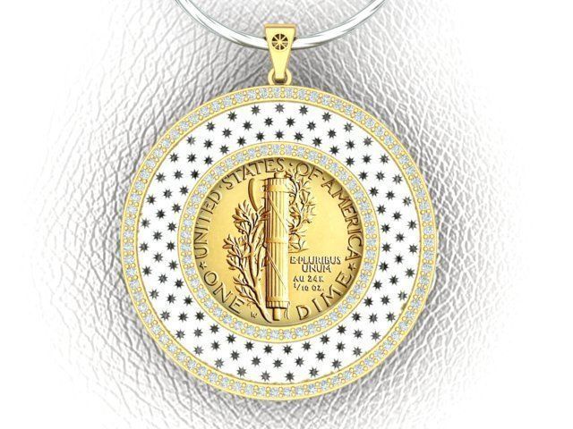 Coin Frame for Dime 3D print model_13