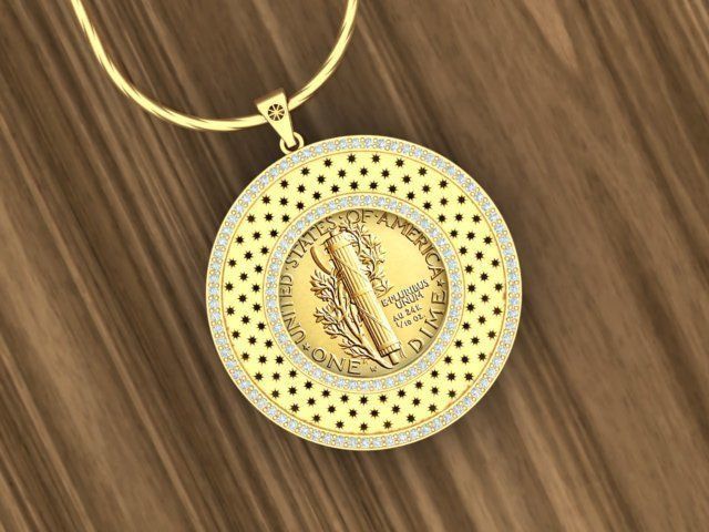 Coin Frame for Dime 3D print model_10