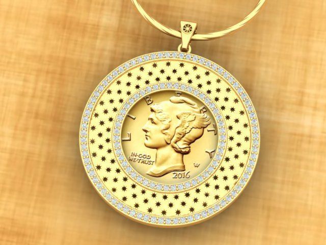 Coin Frame for Dime 3D print model_19