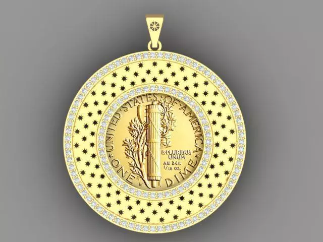 Coin Frame for Dime 3D print model_0