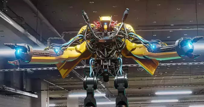 Futuristic Robot Photorealistic Character blender 3D model