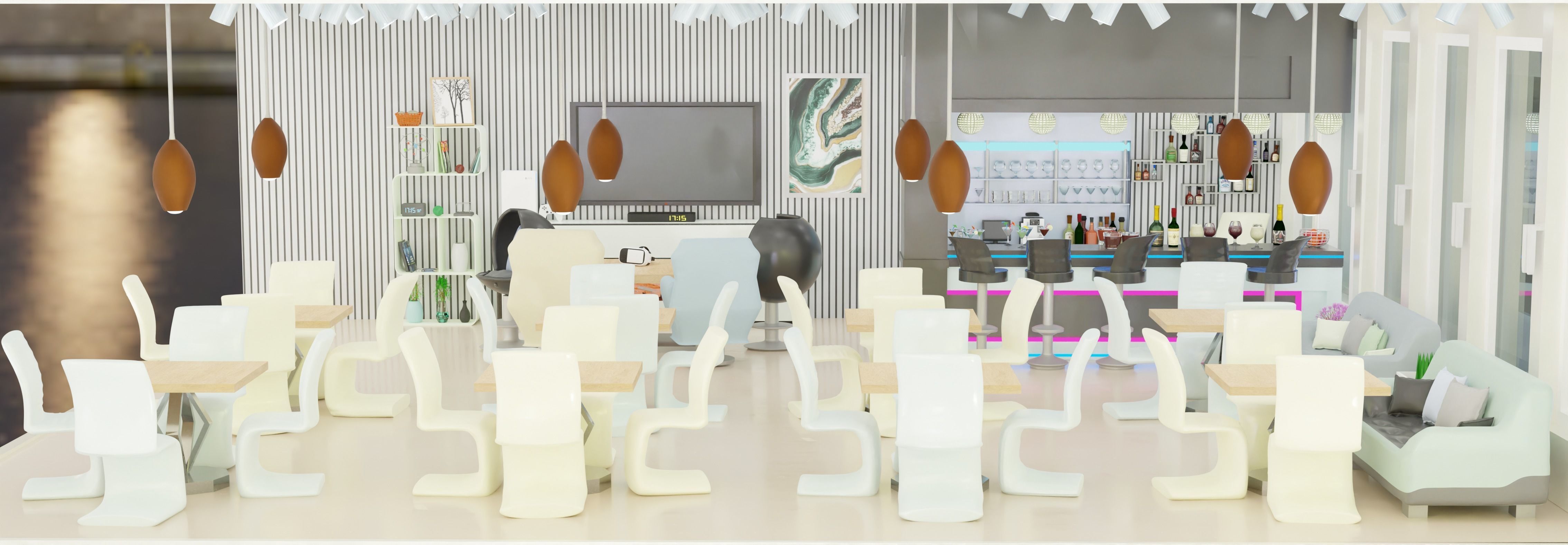 High-tech restaurant 3D model_4
