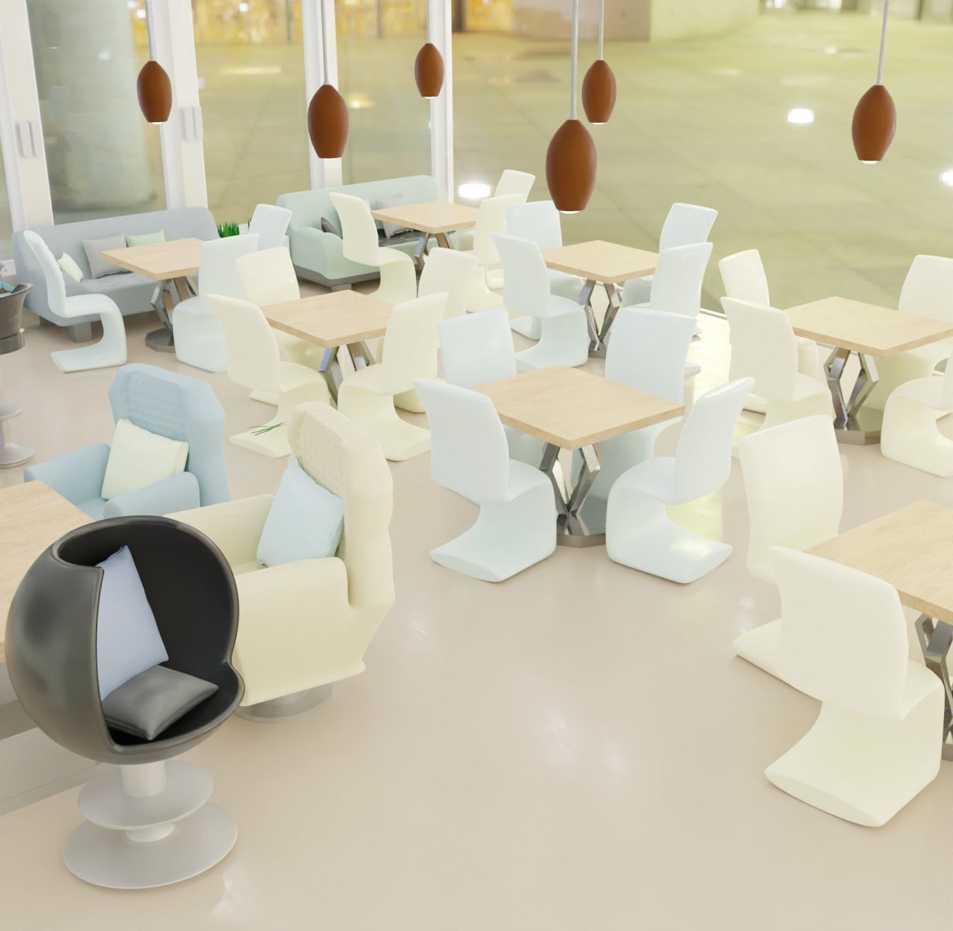 High-tech restaurant 3D model_5