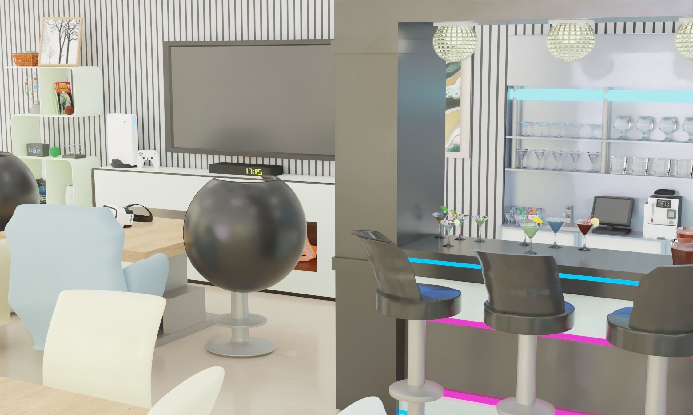 High-tech restaurant 3D model_6