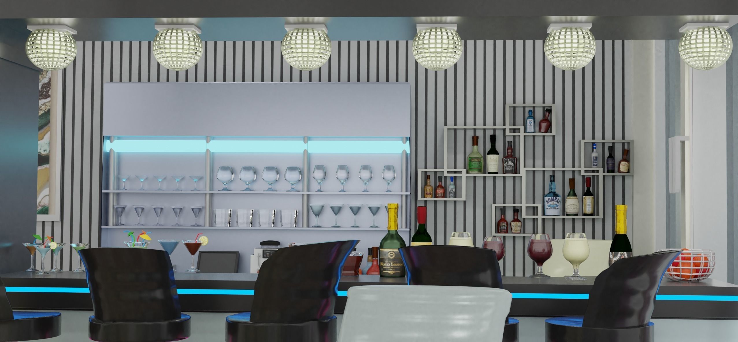 High-tech restaurant 3D model_2