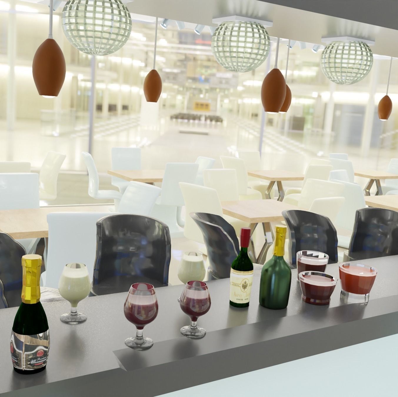 High-tech restaurant 3D model_7