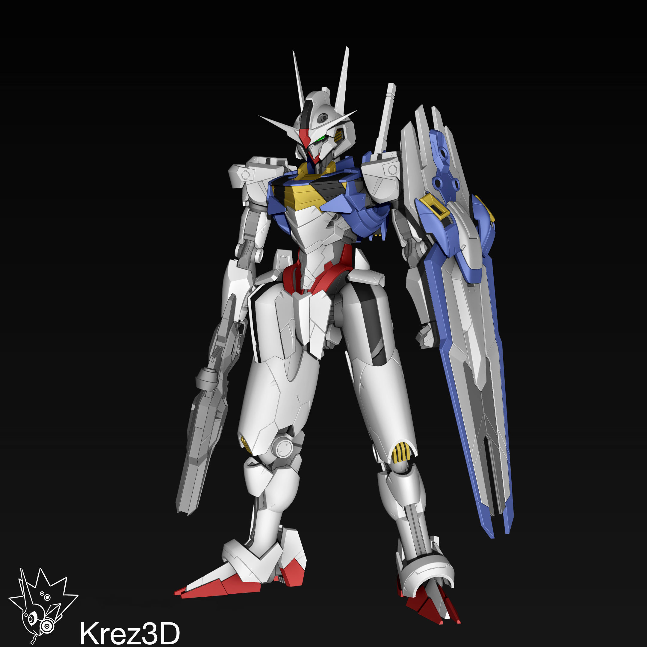 Gundam Aerial 3D print model_4