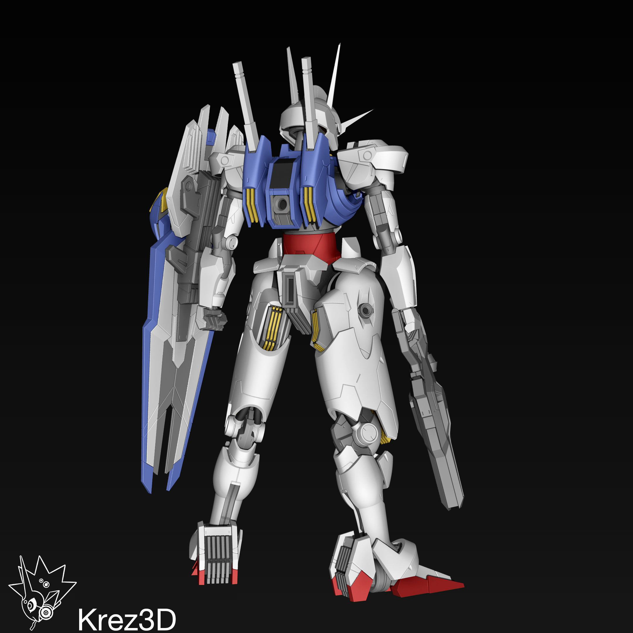 Gundam Aerial 3D print model_5