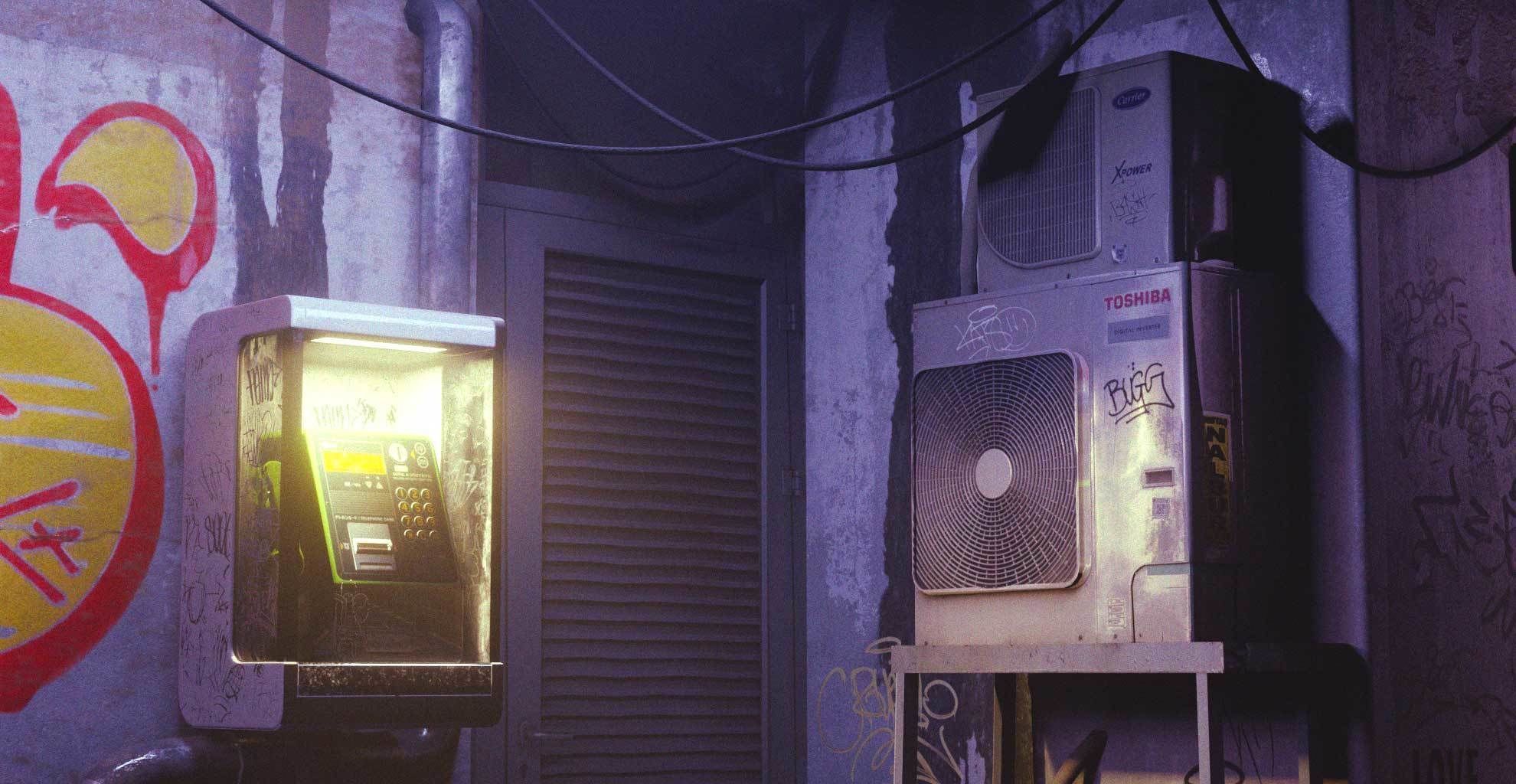 Cyberpunk Suburb Street 3D model_22