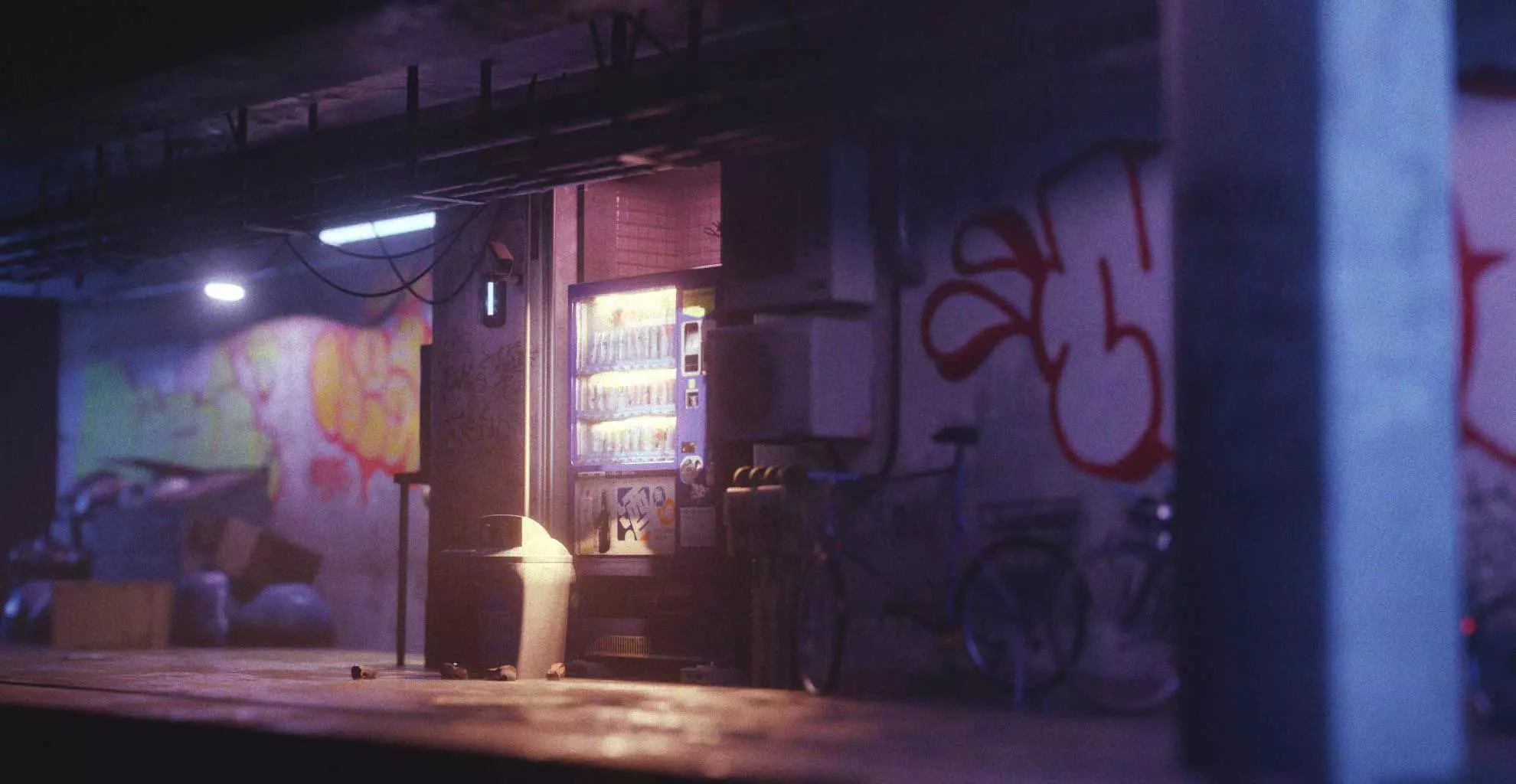 Cyberpunk Suburb Street 3D model_0